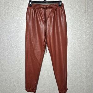 NWT Shinestar Brown Track Pants with Tapered Legs..Size:L